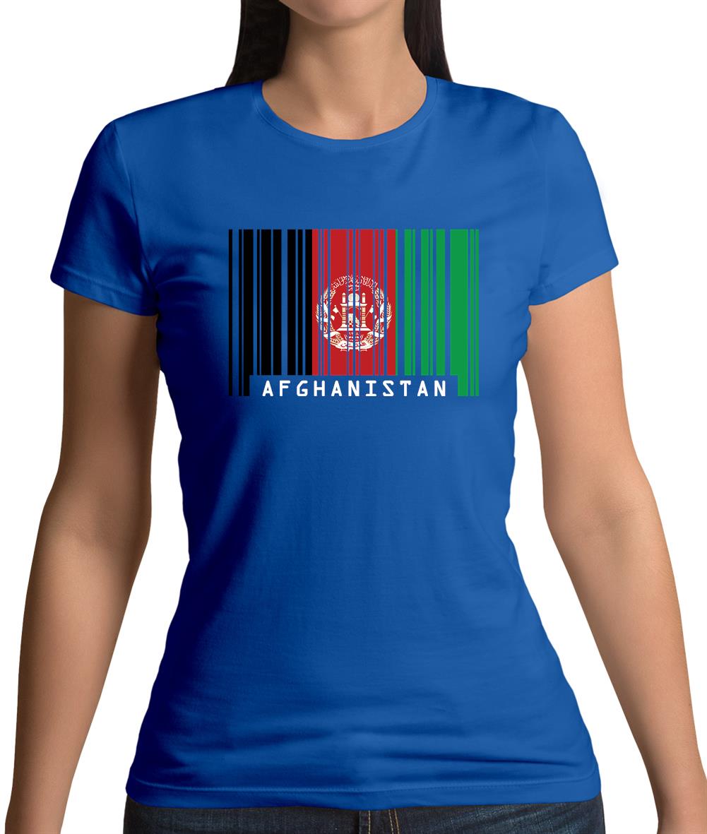 Afghanistan Barcode Style Flag Womens T-Shirt Afghanistan Barcode Style Flag Womens T-Shirt