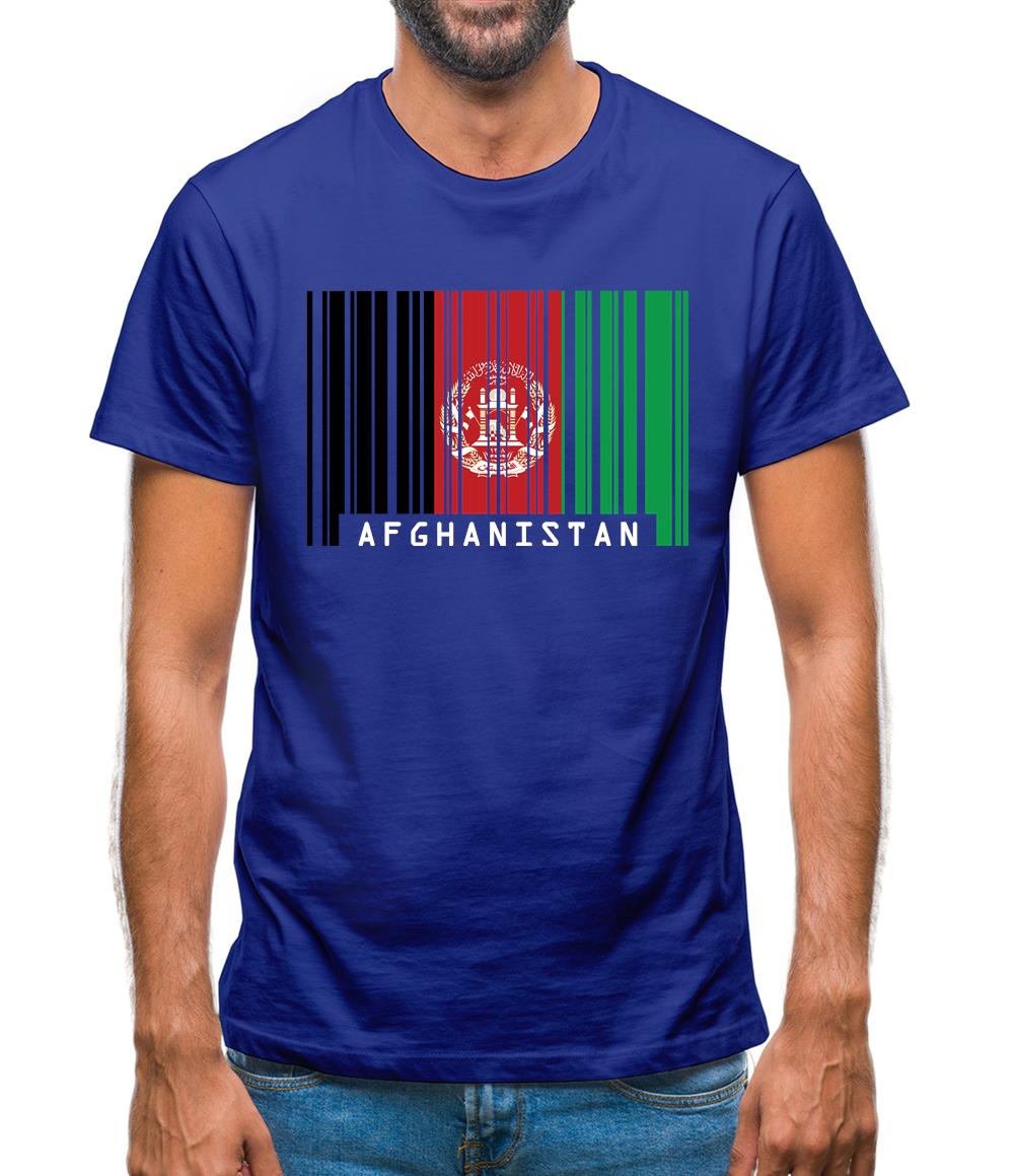 Afghanistan Barcode Style Flag Mens T-Shirt Afghanistan Barcode Style Flag Mens T-Shirt