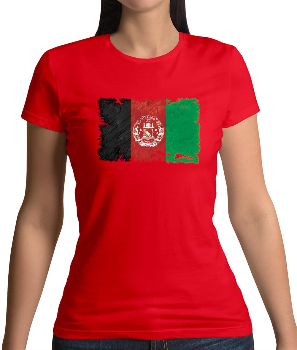 Afghanistan Grunge Style Flag Womens T-Shirt Afghanistan Grunge Style Flag Womens T-Shirt