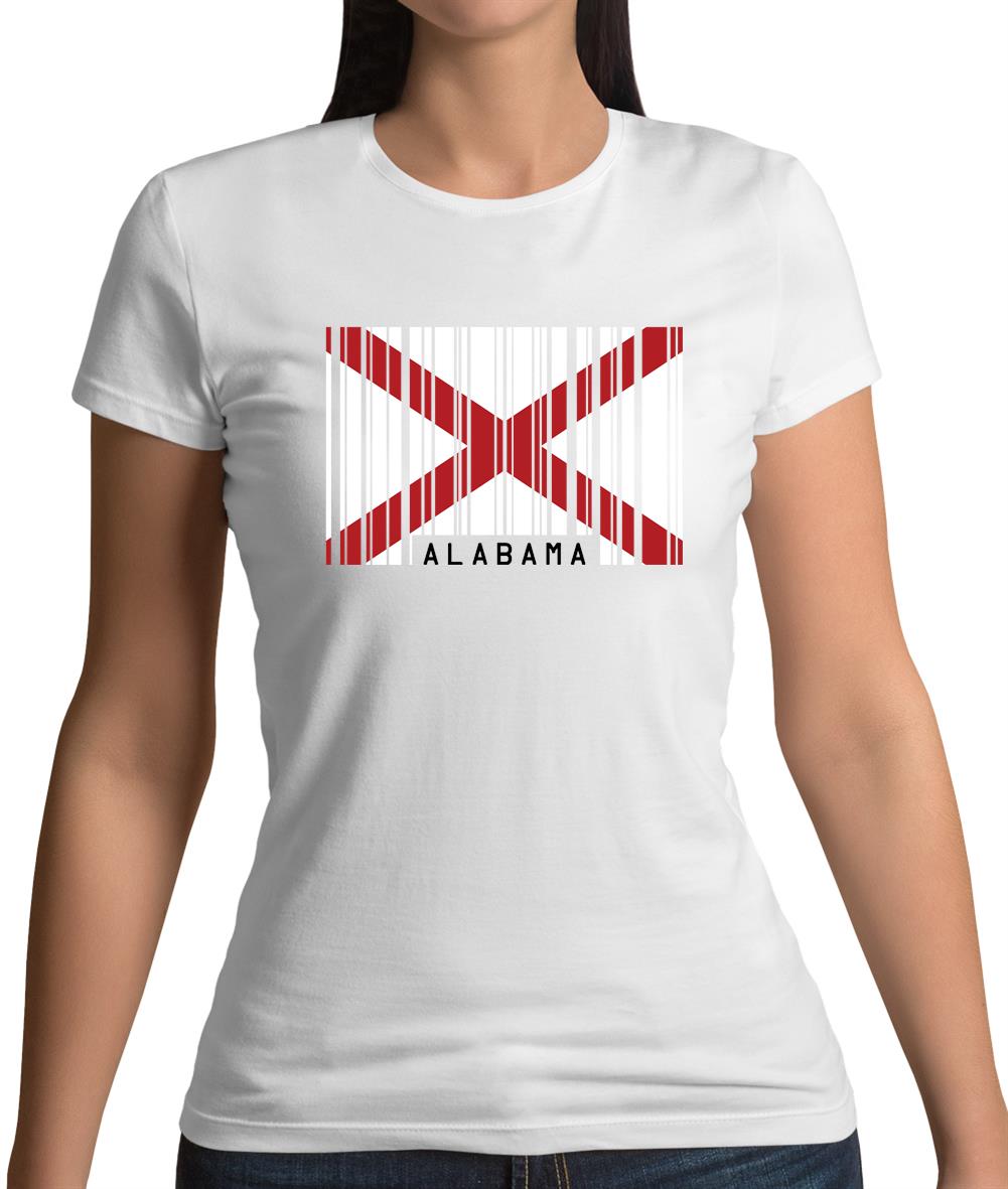 Alabama Barcode Style Flag Womens T-Shirt Alabama Barcode Style Flag Womens T-Shirt