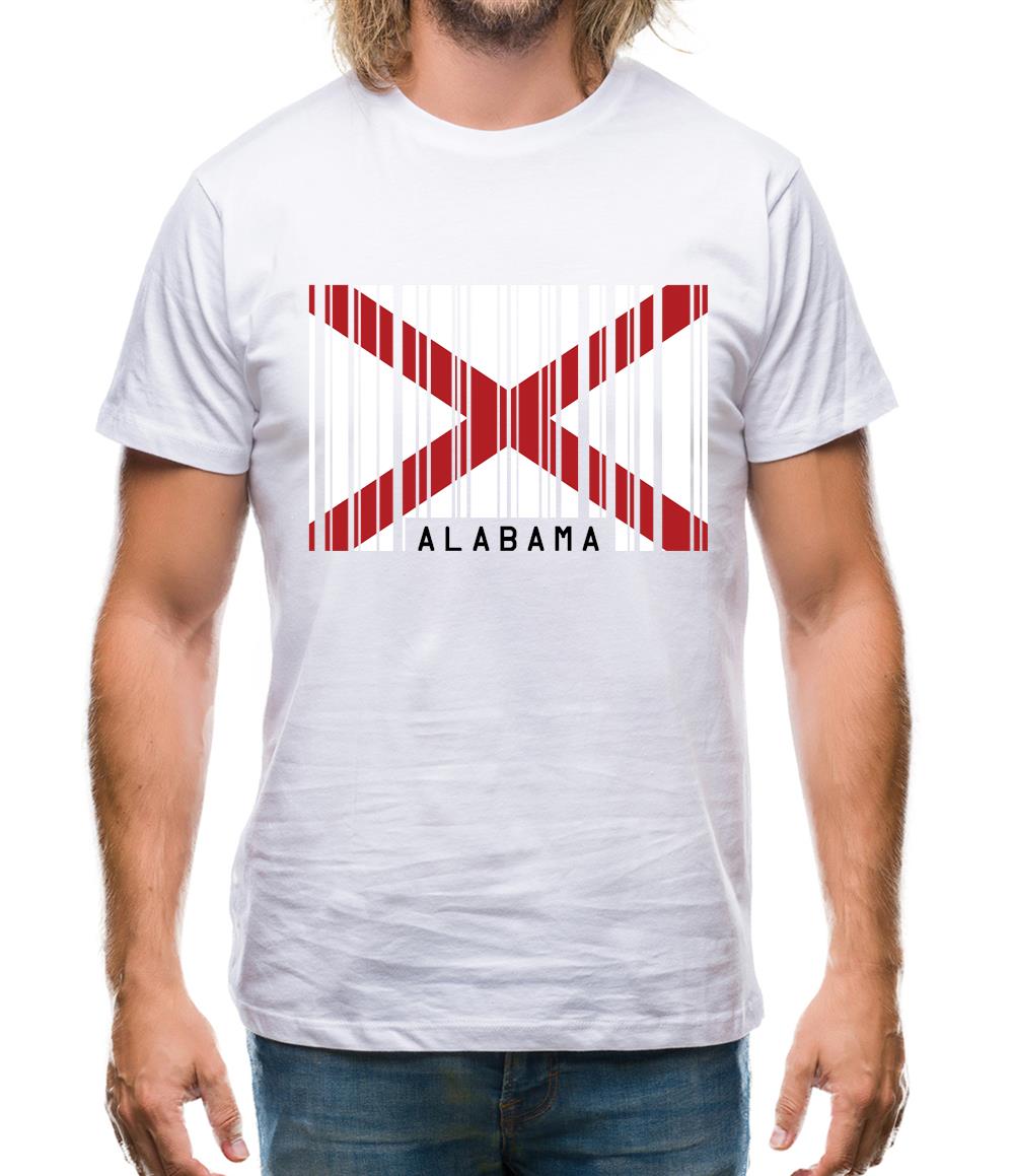 Alabama Barcode Style Flag Mens T-Shirt Alabama Barcode Style Flag Mens T-Shirt