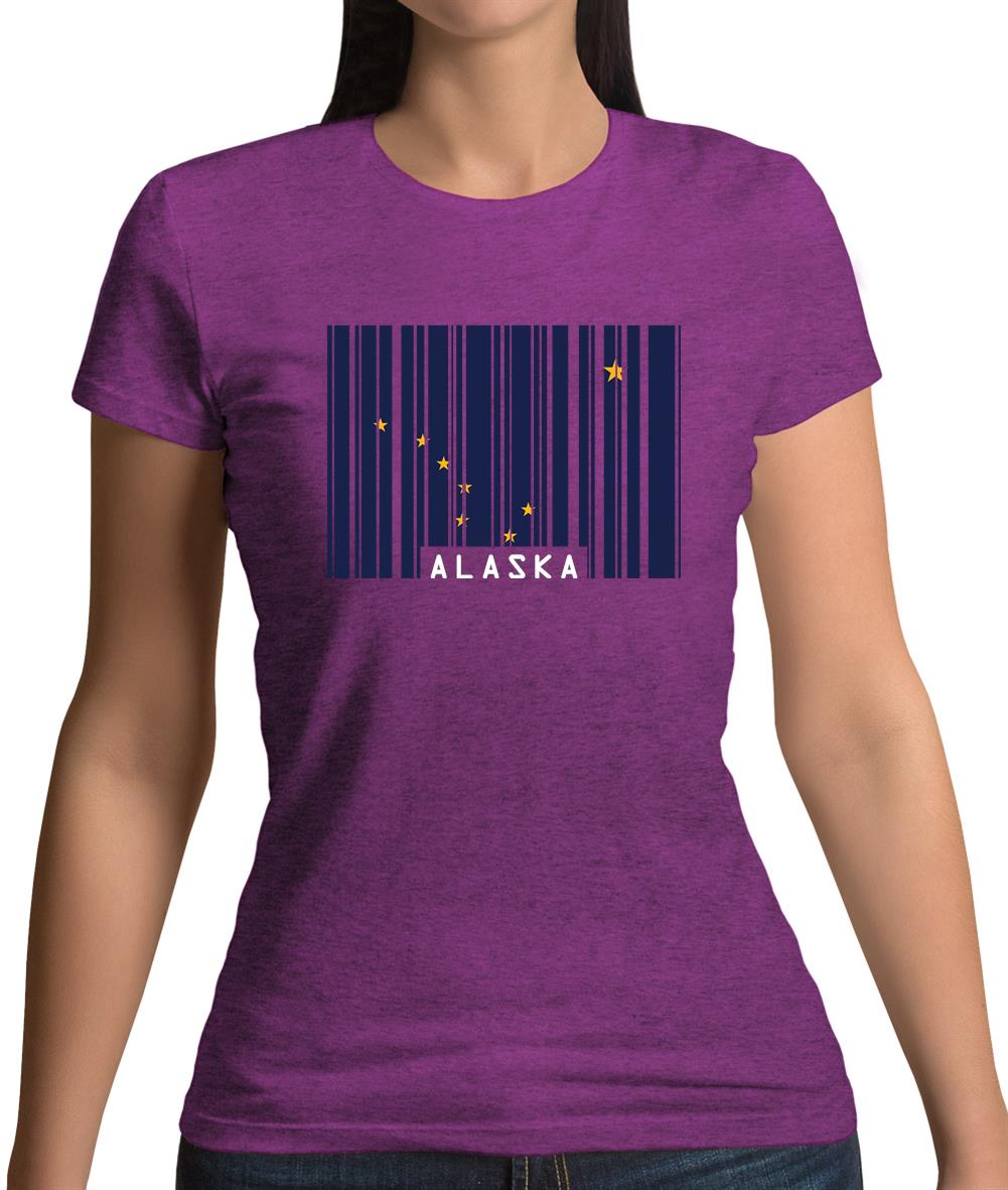Alaska Barcode Style Flag Womens T-Shirt Alaska Barcode Style Flag Womens T-Shirt