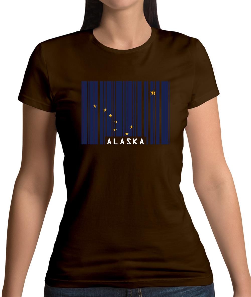 Alaska Barcode Style Flag Womens T-Shirt Alaska Barcode Style Flag Womens T-Shirt