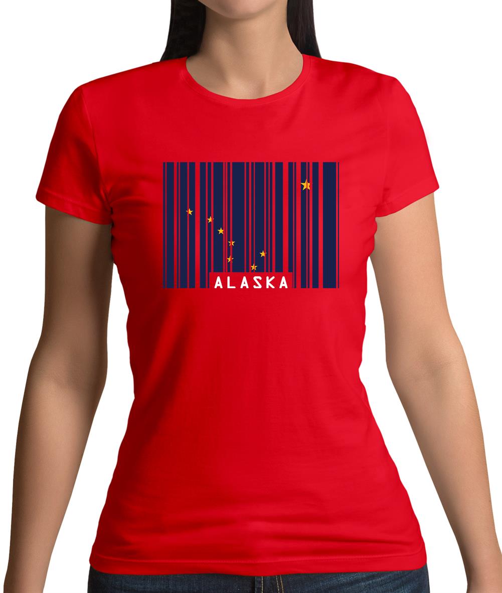 Alaska Barcode Style Flag Womens T-Shirt Alaska Barcode Style Flag Womens T-Shirt