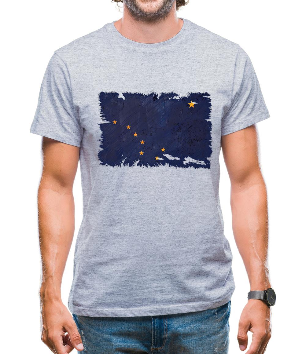 Alaska Grunge Style Flag Mens T-Shirt Alaska Grunge Style Flag Mens T-Shirt