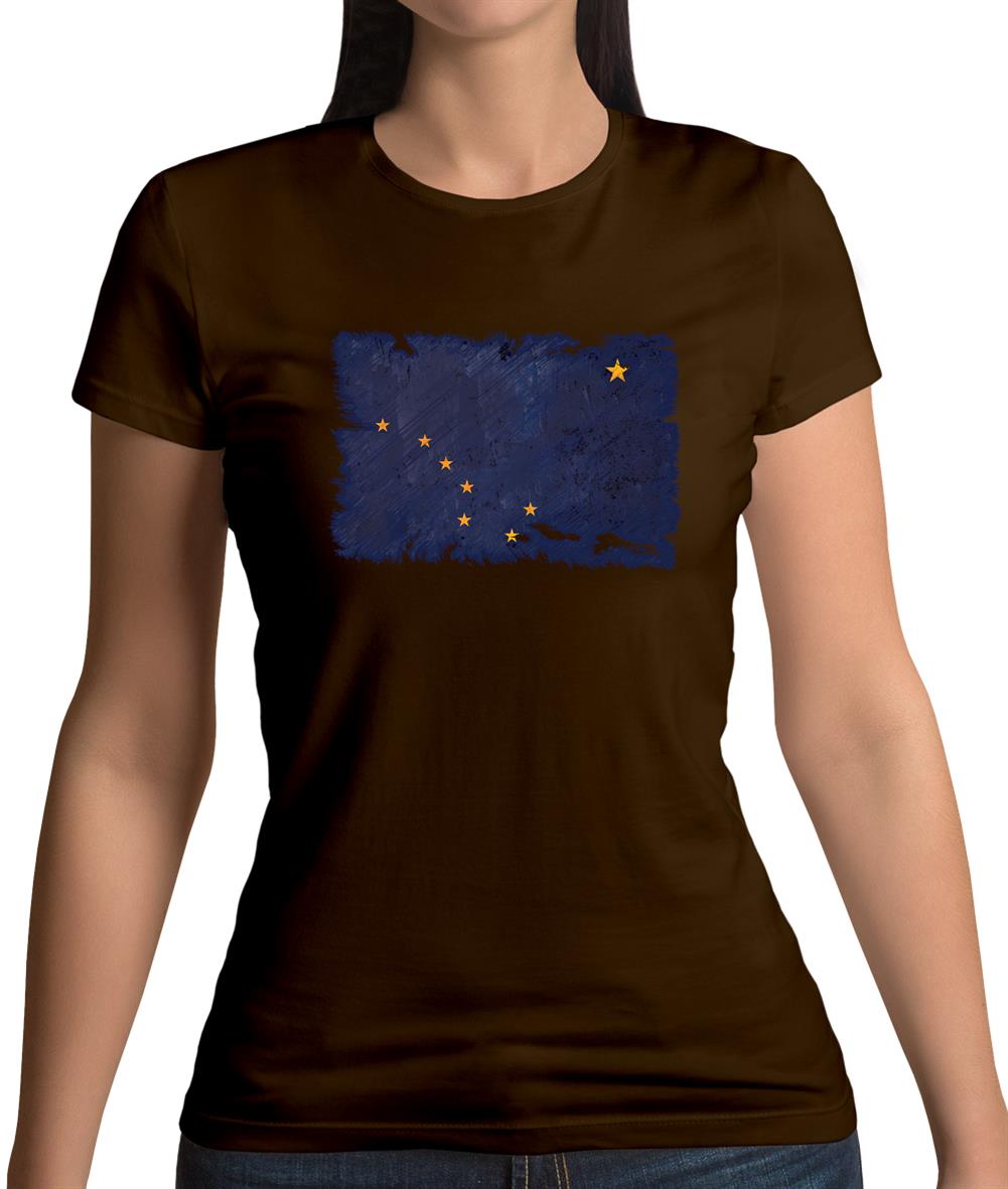 Alaska Grunge Style Flag Womens T-Shirt Alaska Grunge Style Flag Womens T-Shirt