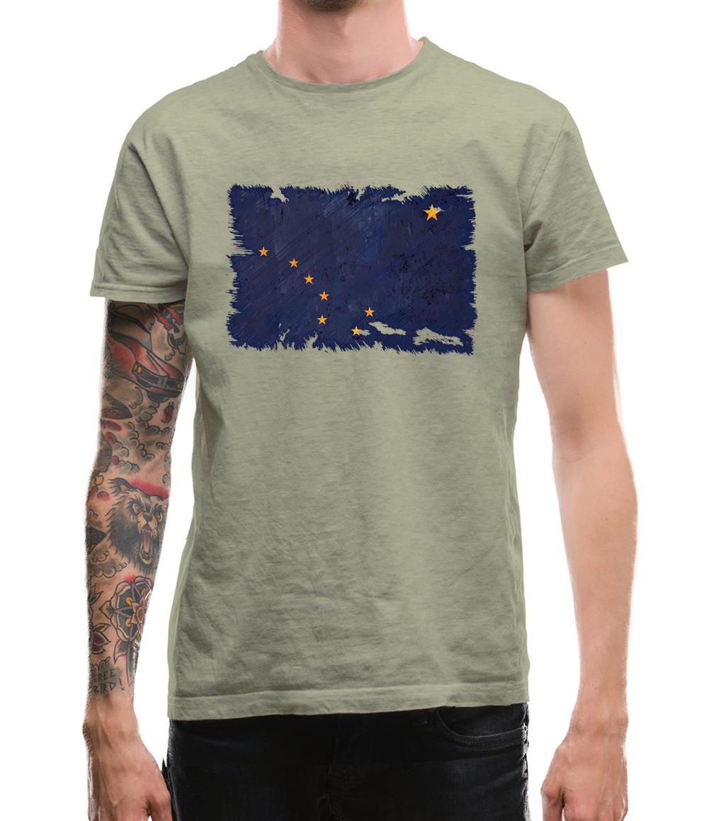 Alaska Grunge Style Flag Mens T-Shirt Alaska Grunge Style Flag Mens T-Shirt