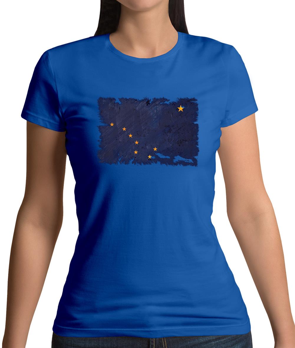 Alaska Grunge Style Flag Womens T-Shirt Alaska Grunge Style Flag Womens T-Shirt
