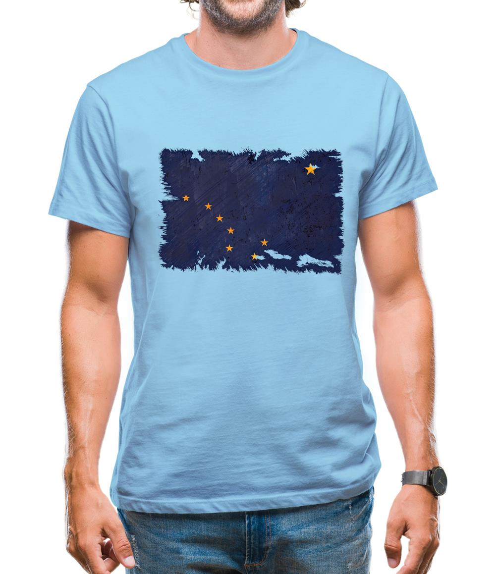 Alaska Grunge Style Flag Mens T-Shirt Alaska Grunge Style Flag Mens T-Shirt