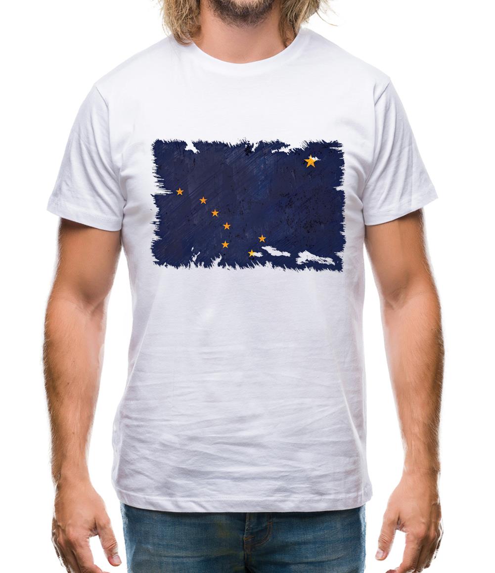 Alaska Grunge Style Flag Mens T-Shirt Alaska Grunge Style Flag Mens T-Shirt
