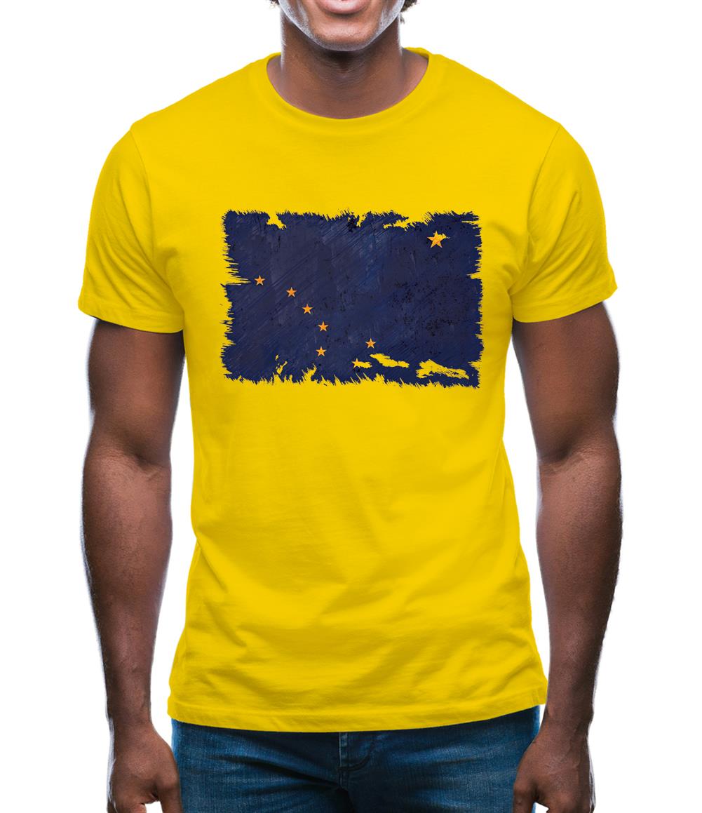 Alaska Grunge Style Flag Mens T-Shirt Alaska Grunge Style Flag Mens T-Shirt