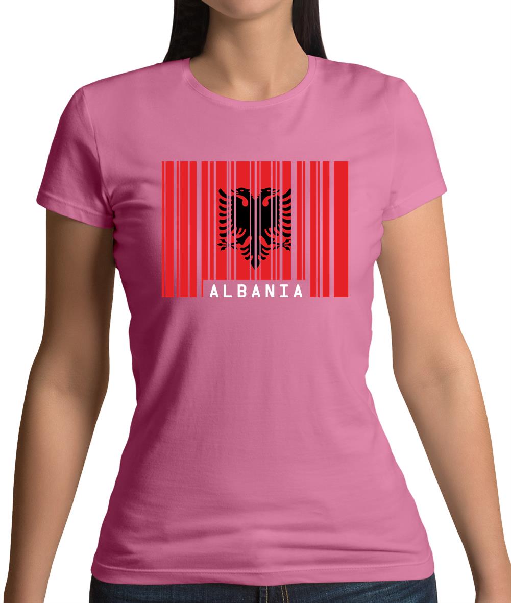 Albania Barcode Style Flag Womens T-Shirt Albania Barcode Style Flag Womens T-Shirt