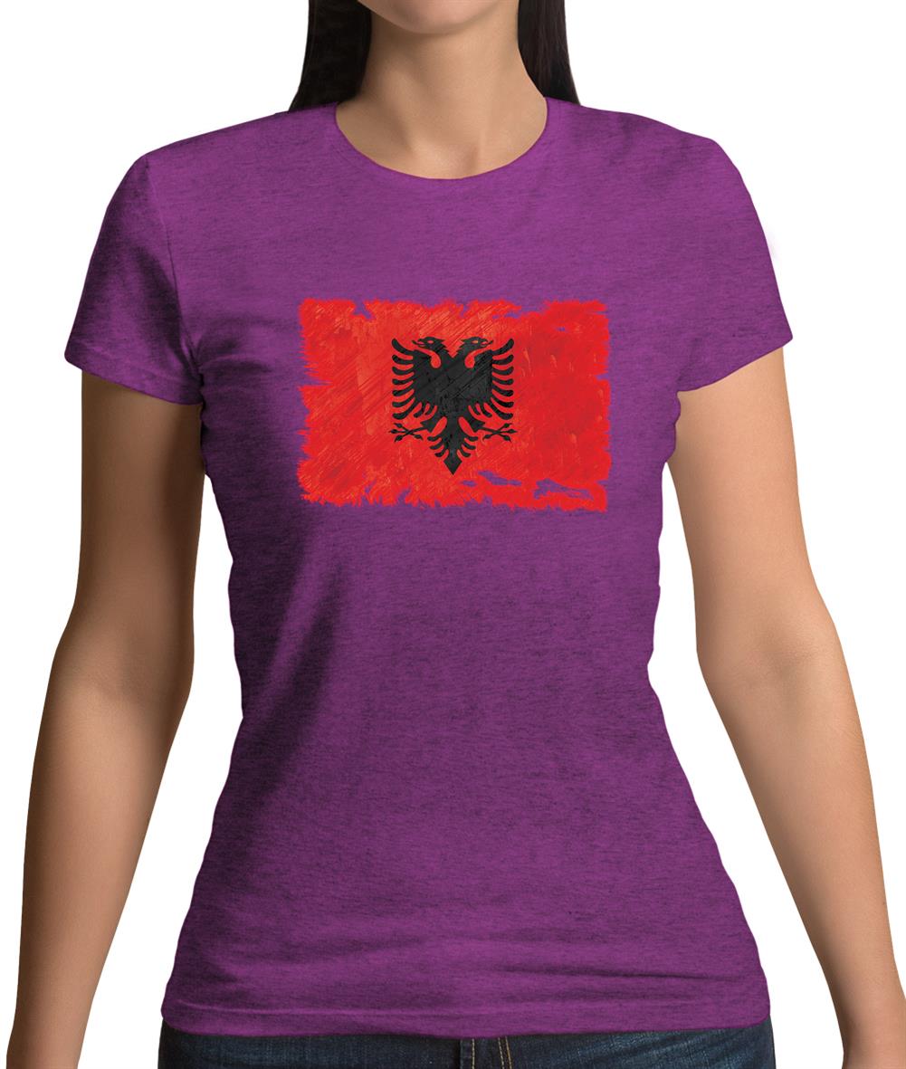 Albania Grunge Style Flag Womens T-Shirt Albania Grunge Style Flag Womens T-Shirt