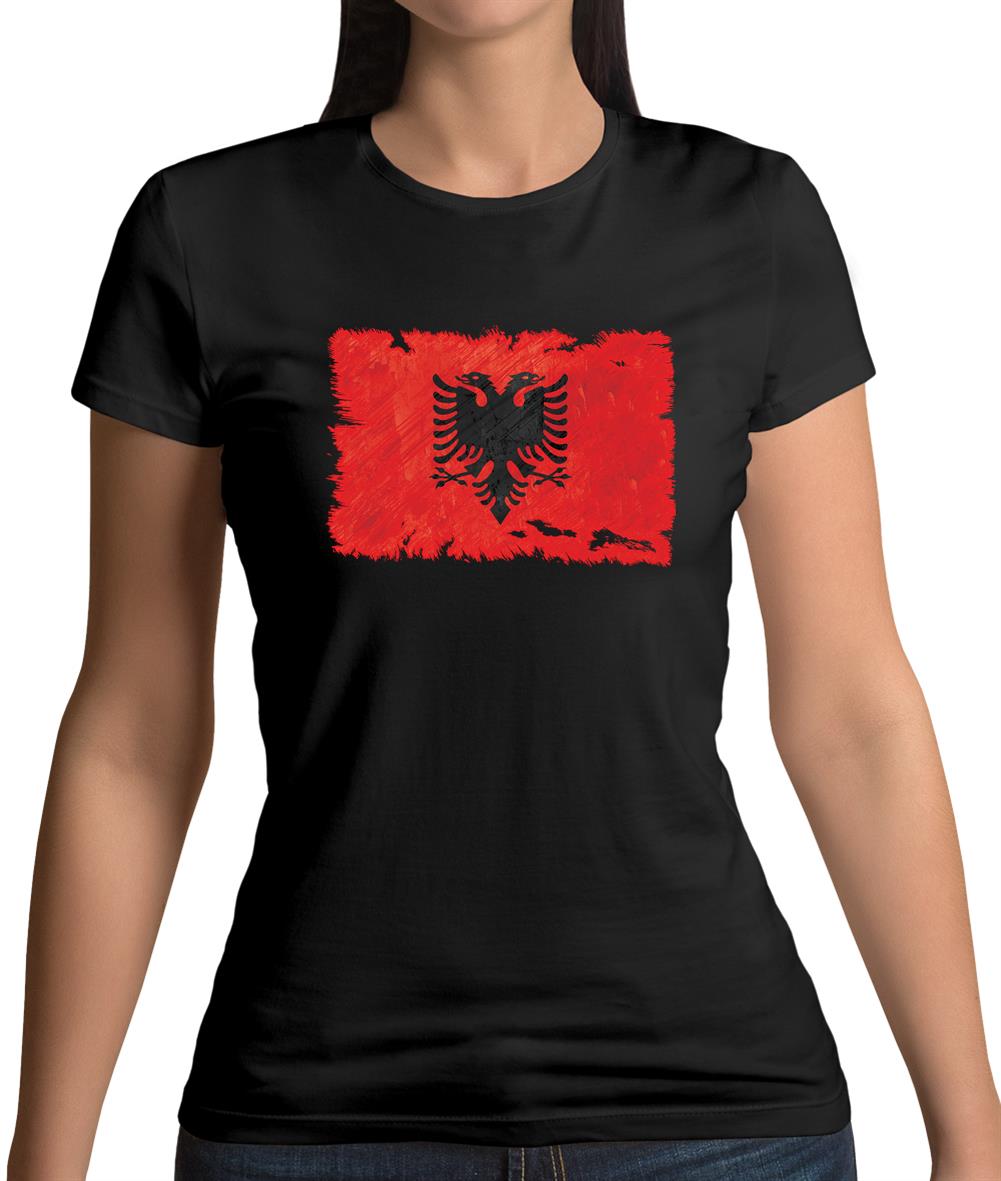 Albania Grunge Style Flag Womens T-Shirt Albania Grunge Style Flag Womens T-Shirt