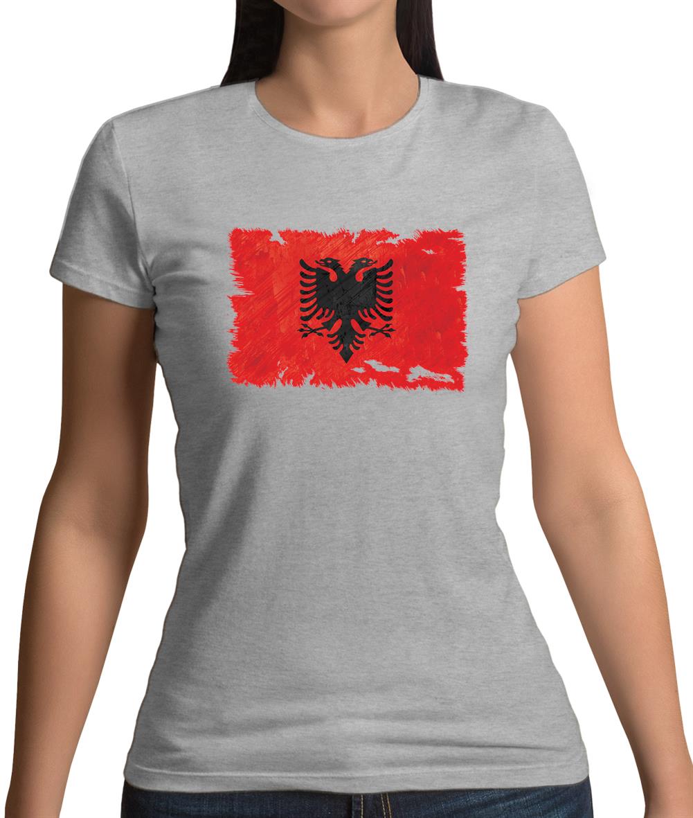 Albania Grunge Style Flag Womens T-Shirt Albania Grunge Style Flag Womens T-Shirt