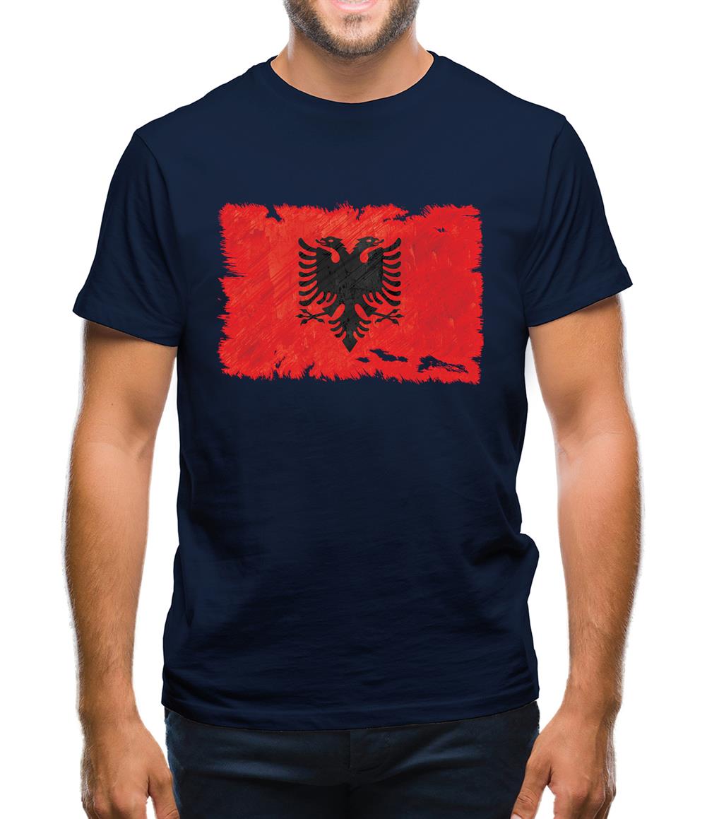 Albania Grunge Style Flag Mens T-Shirt Albania Grunge Style Flag Mens T-Shirt