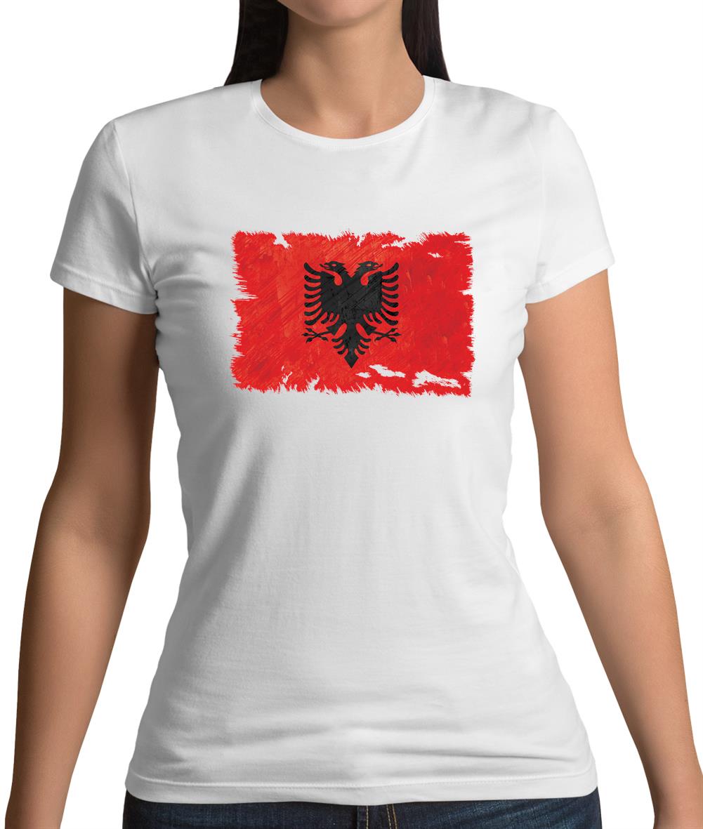 Albania Grunge Style Flag Womens T-Shirt Albania Grunge Style Flag Womens T-Shirt