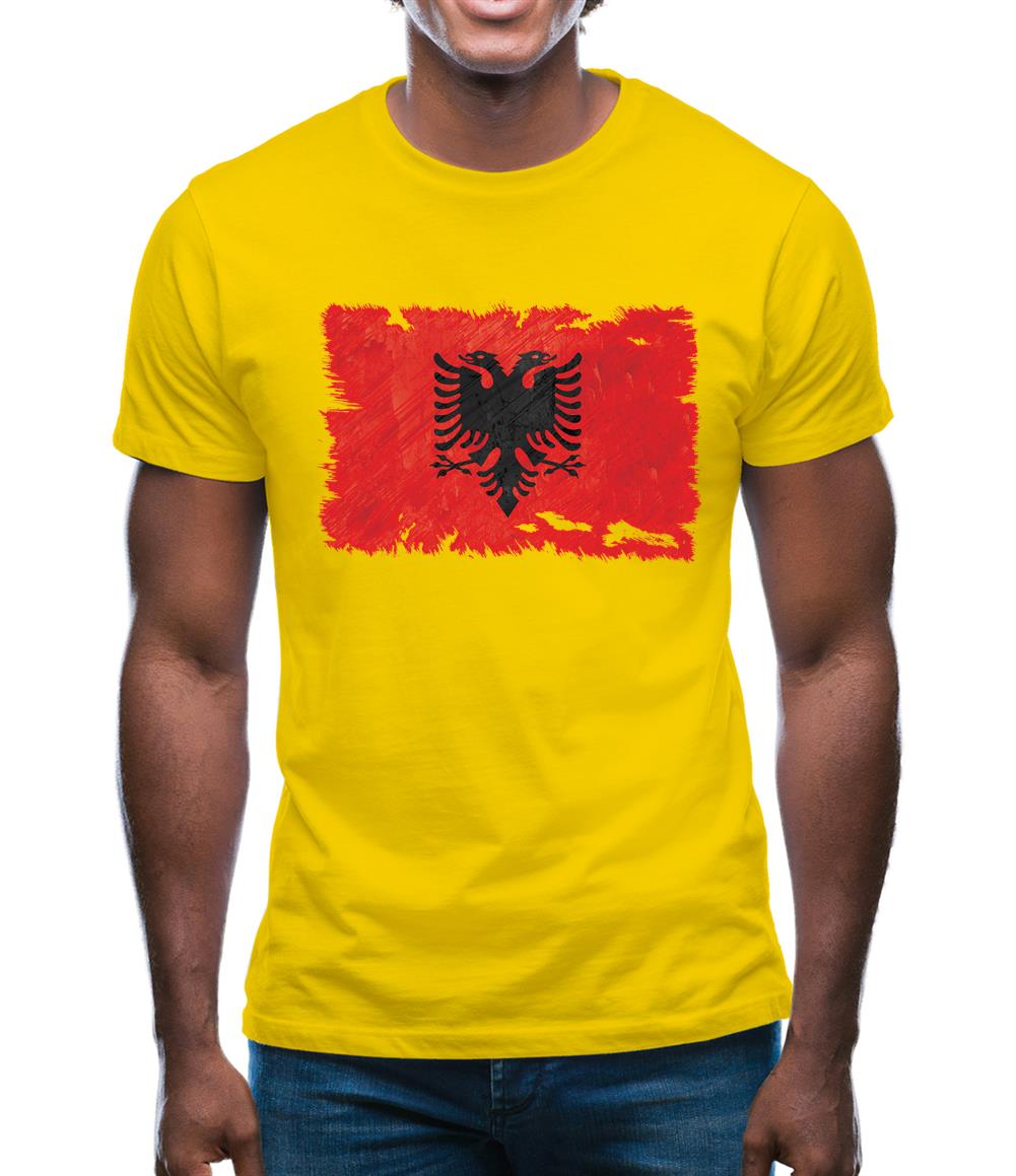 Albania Grunge Style Flag Mens T-Shirt Albania Grunge Style Flag Mens T-Shirt