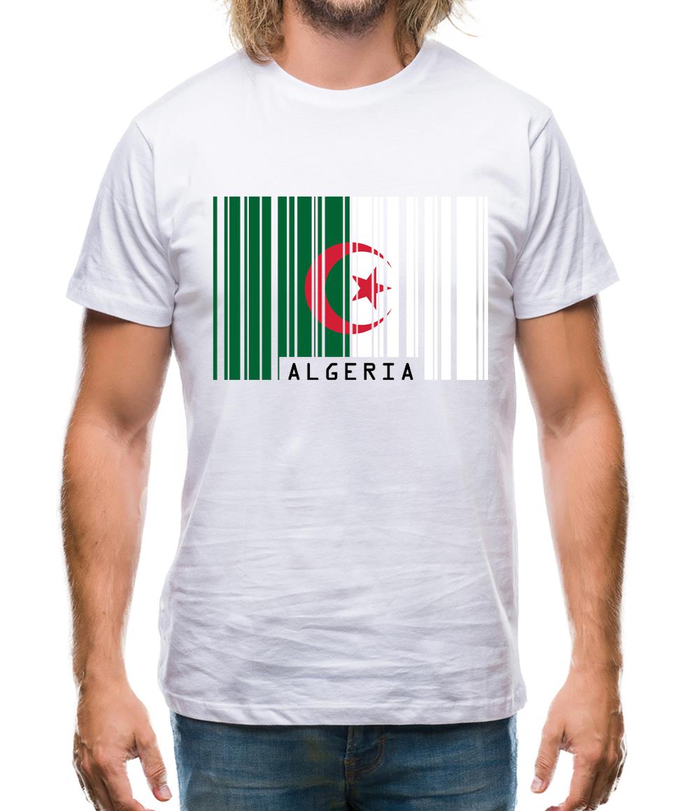 Algeria Barcode Style Flag Mens T-Shirt Algeria Barcode Style Flag Mens T-Shirt