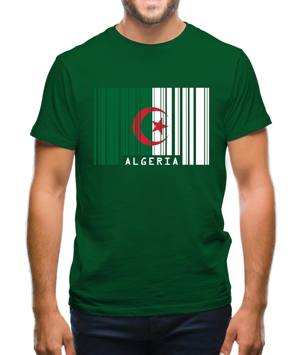 Algeria Barcode Style Flag Mens T-Shirt Algeria Barcode Style Flag Mens T-Shirt