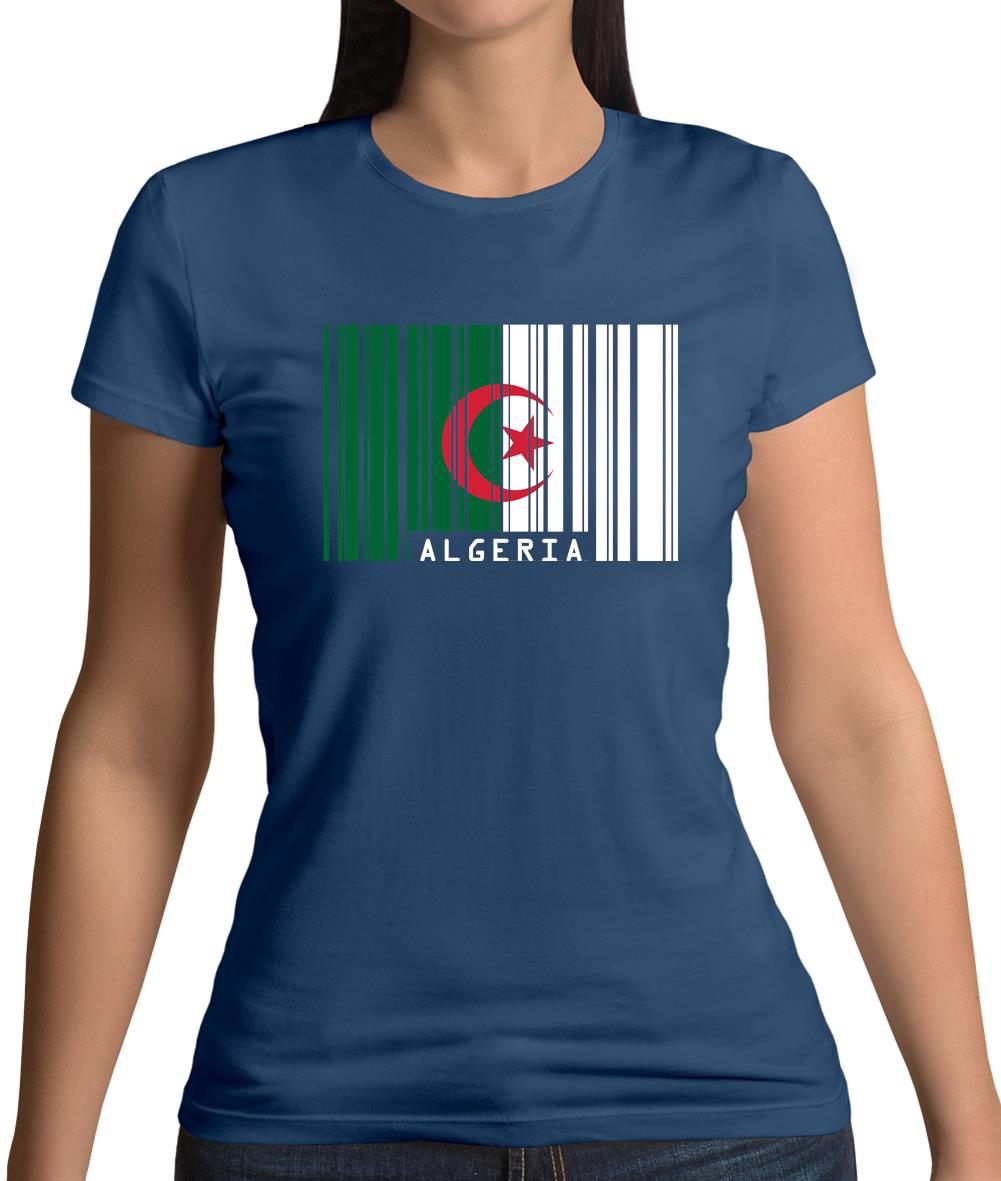 Algeria Barcode Style Flag Womens T-Shirt Algeria Barcode Style Flag Womens T-Shirt