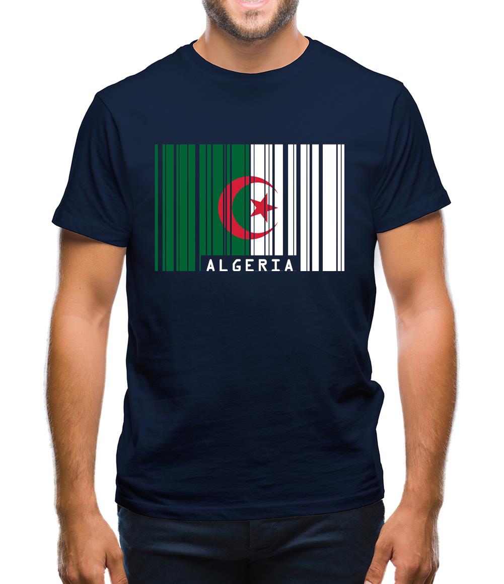 Algeria Barcode Style Flag Mens T-Shirt Algeria Barcode Style Flag Mens T-Shirt