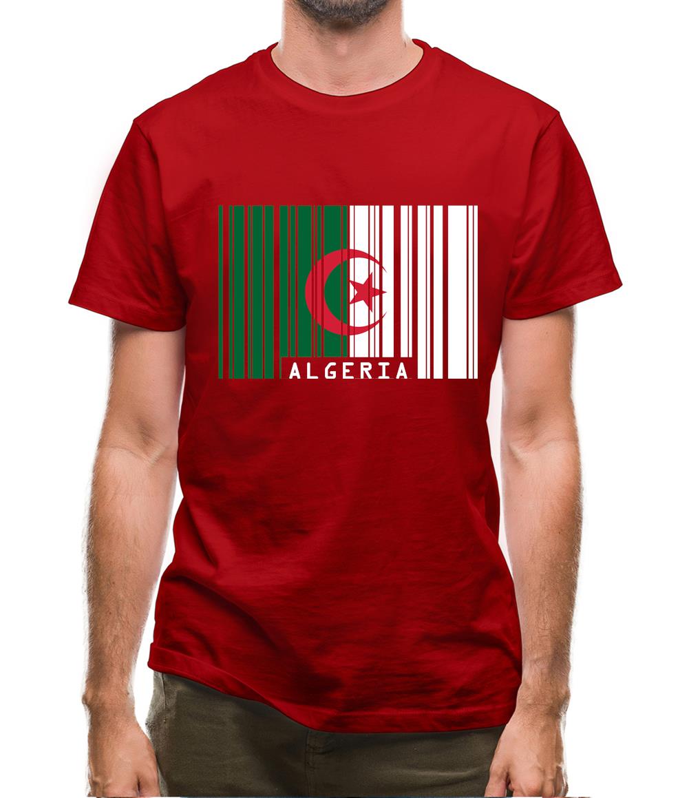 Algeria Barcode Style Flag Mens T-Shirt Algeria Barcode Style Flag Mens T-Shirt