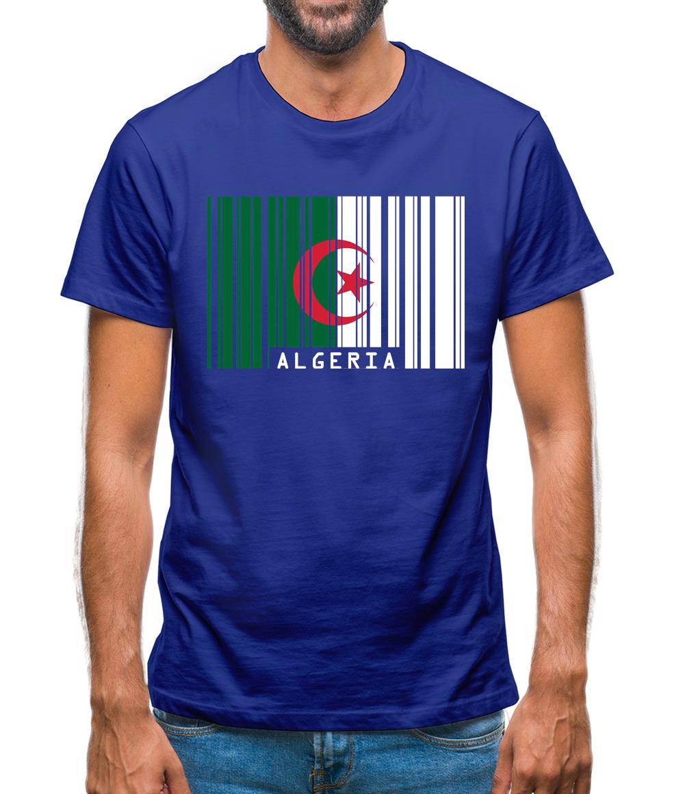 Algeria Barcode Style Flag Mens T-Shirt Algeria Barcode Style Flag Mens T-Shirt