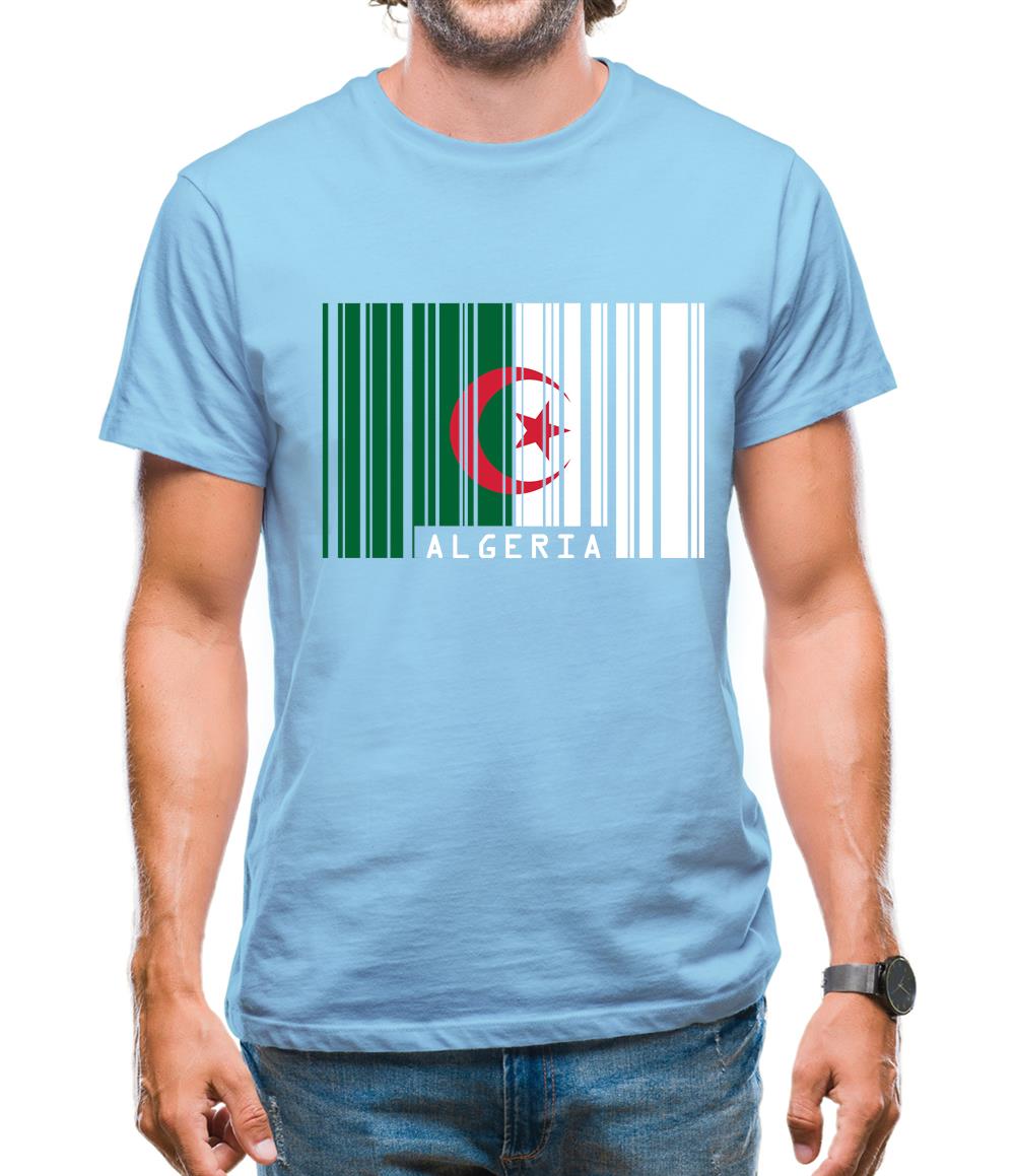 Algeria Barcode Style Flag Mens T-Shirt Algeria Barcode Style Flag Mens T-Shirt