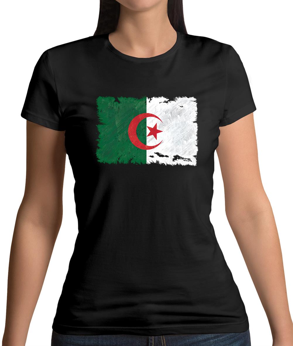 Algeria Grunge Style Flag Womens T-Shirt Algeria Grunge Style Flag Womens T-Shirt