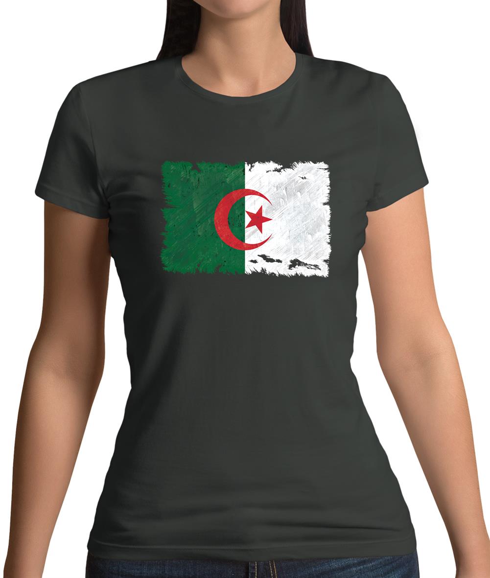 Algeria Grunge Style Flag Womens T-Shirt Algeria Grunge Style Flag Womens T-Shirt