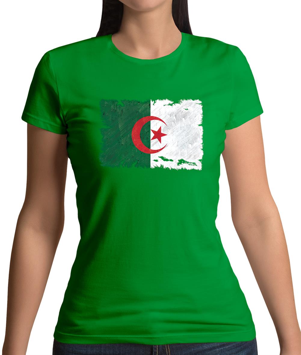 Algeria Grunge Style Flag Womens T-Shirt Algeria Grunge Style Flag Womens T-Shirt
