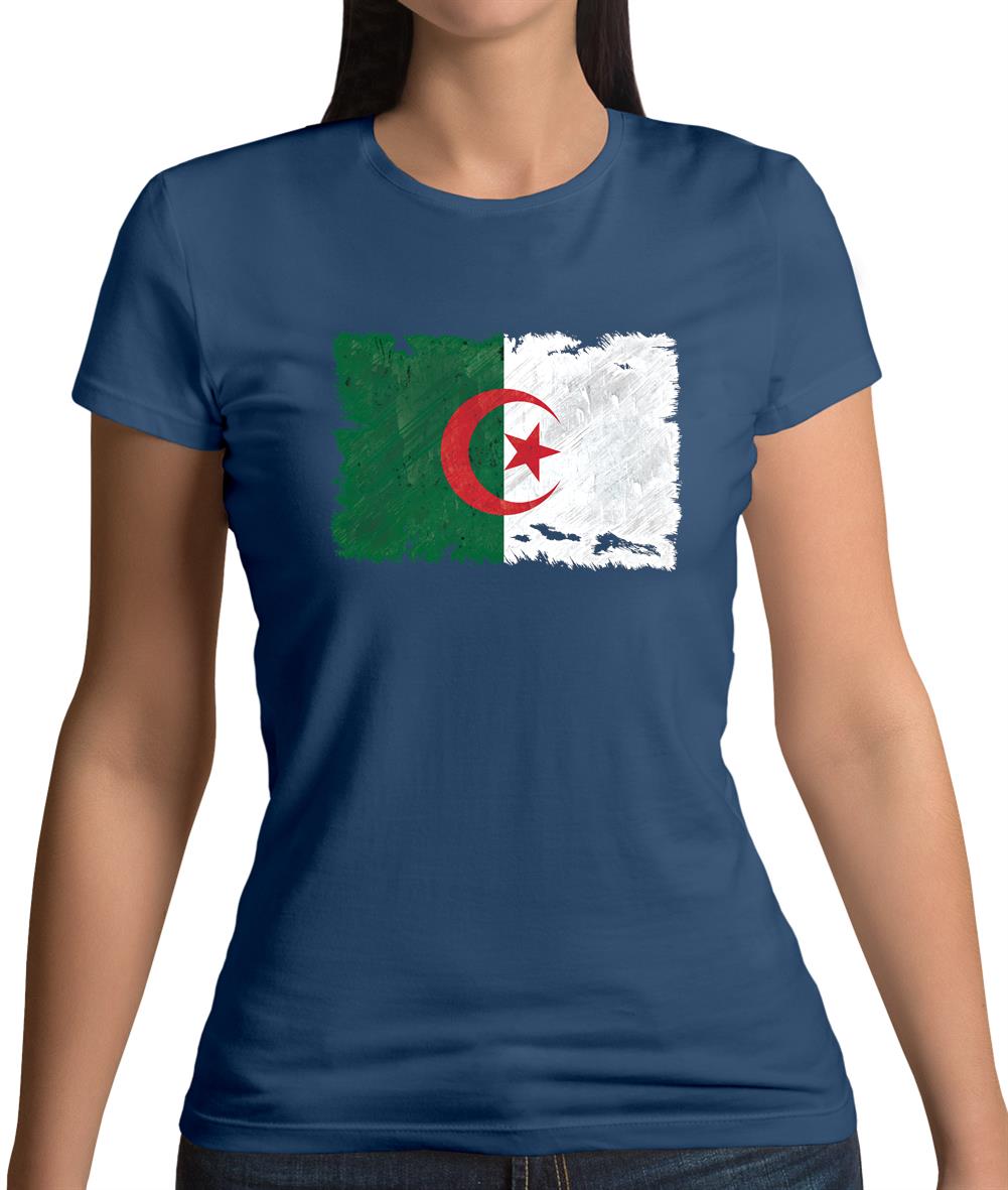 Algeria Grunge Style Flag Womens T-Shirt Algeria Grunge Style Flag Womens T-Shirt