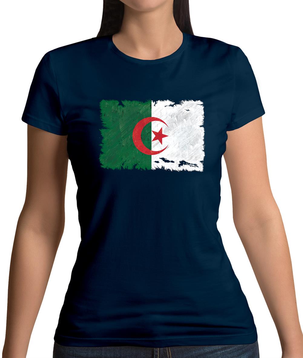 Algeria Grunge Style Flag Womens T-Shirt Algeria Grunge Style Flag Womens T-Shirt