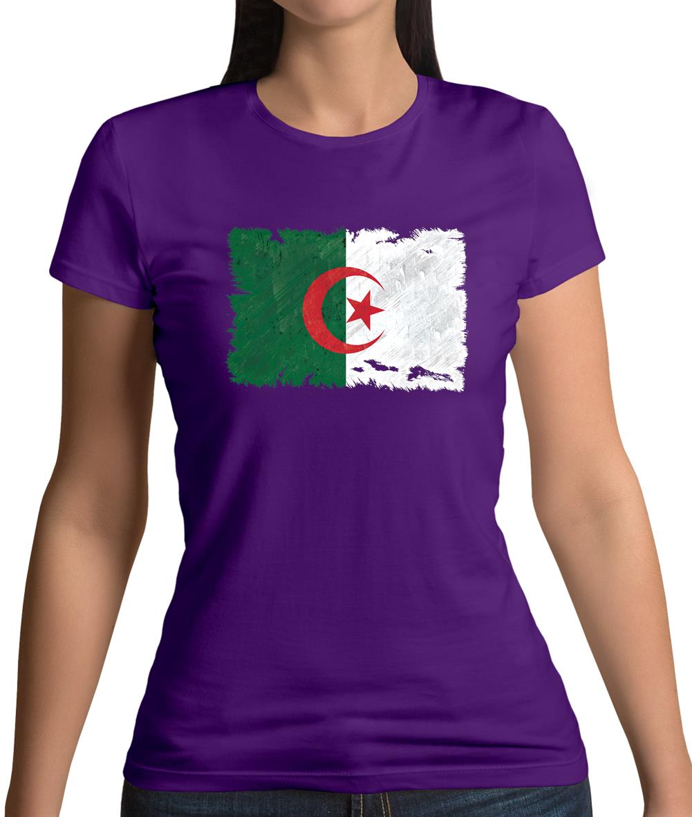 Algeria Grunge Style Flag Womens T-Shirt Algeria Grunge Style Flag Womens T-Shirt