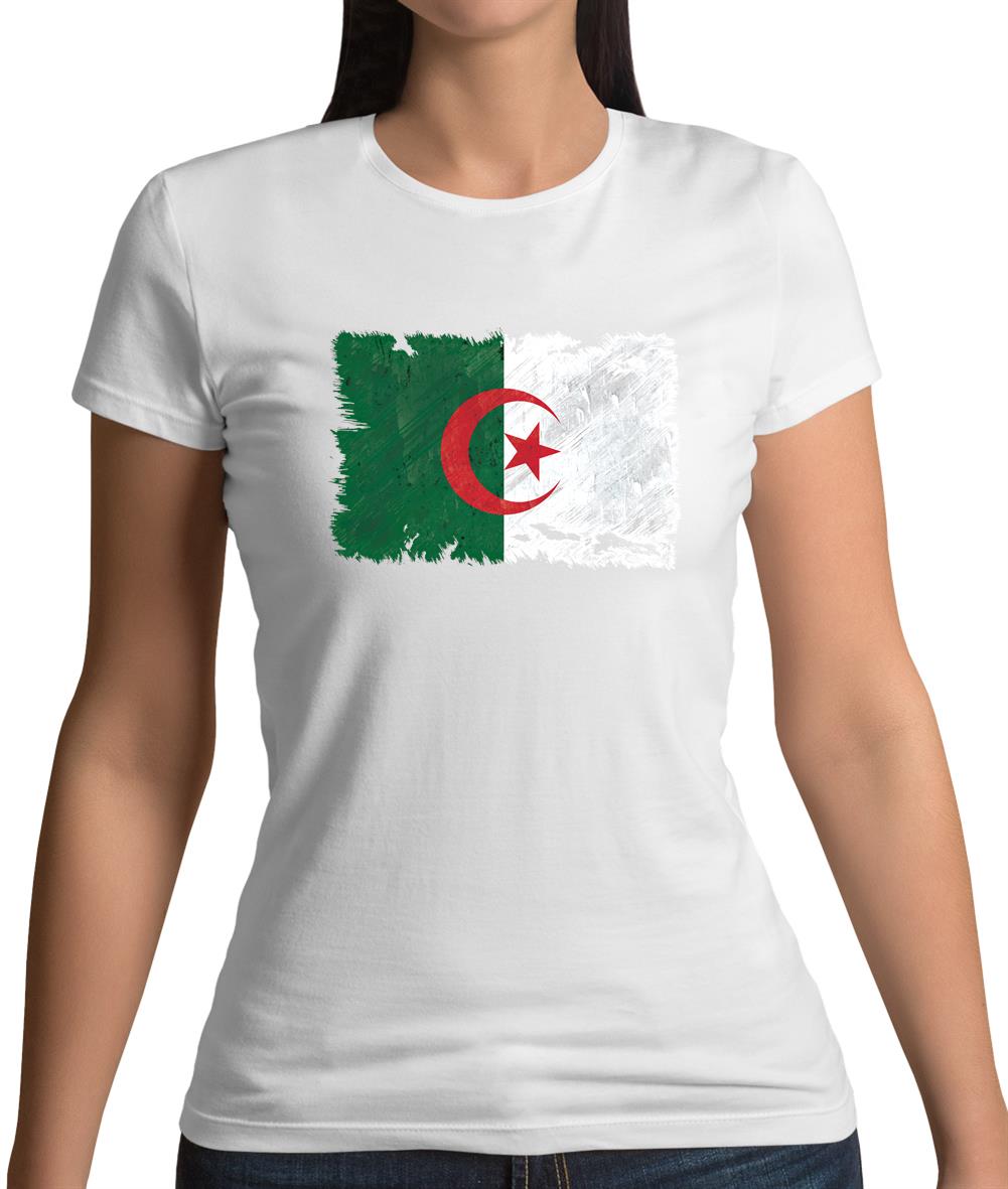 Algeria Grunge Style Flag Womens T-Shirt Algeria Grunge Style Flag Womens T-Shirt
