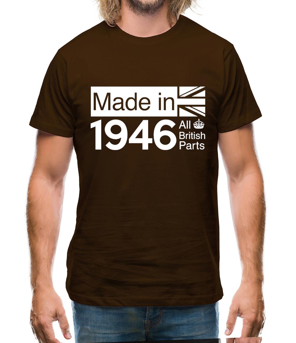 Made In 1946 All British Parts Crown Mens T-Shirt Made In 1946 All British Parts Crown Mens T-Shirt