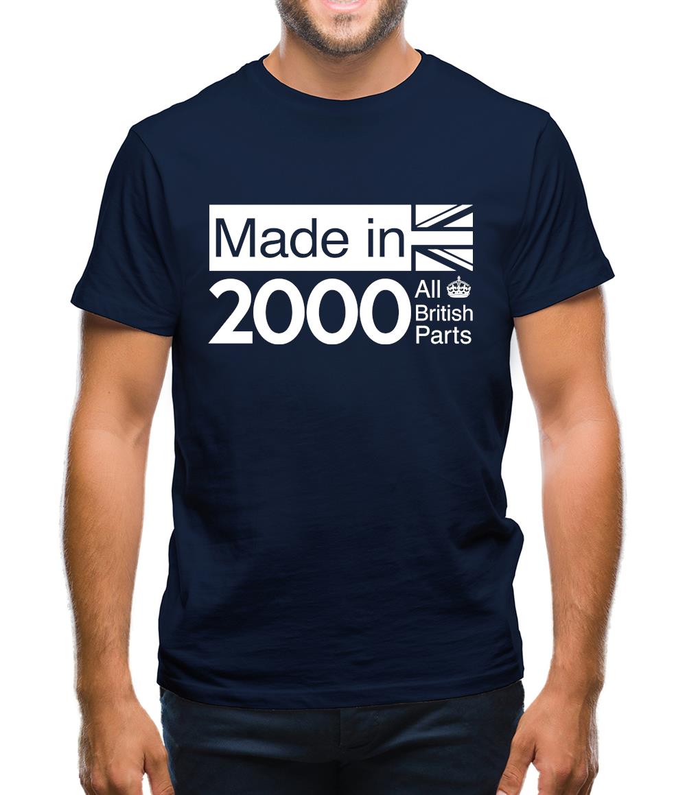Made In 2000 All British Parts Crown Mens T-Shirt Made In 2000 All British Parts Crown Mens T-Shirt