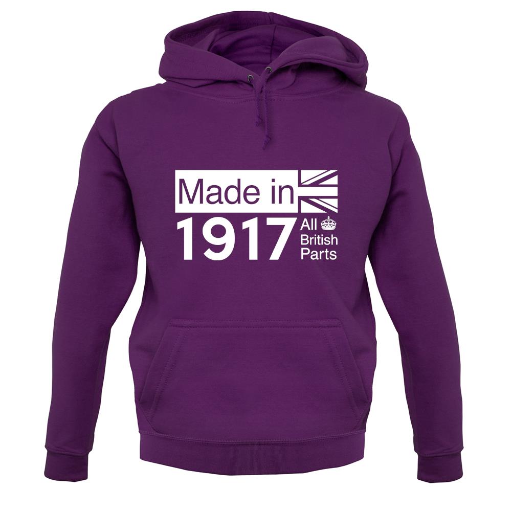 Made In 1917 All British Parts Crown unisex hoodie Made In 1917 All British Parts Crown unisex hoodie