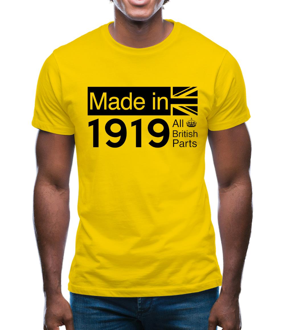 Made In 1919 All British Parts Crown Mens T-Shirt Made In 1919 All British Parts Crown Mens T-Shirt