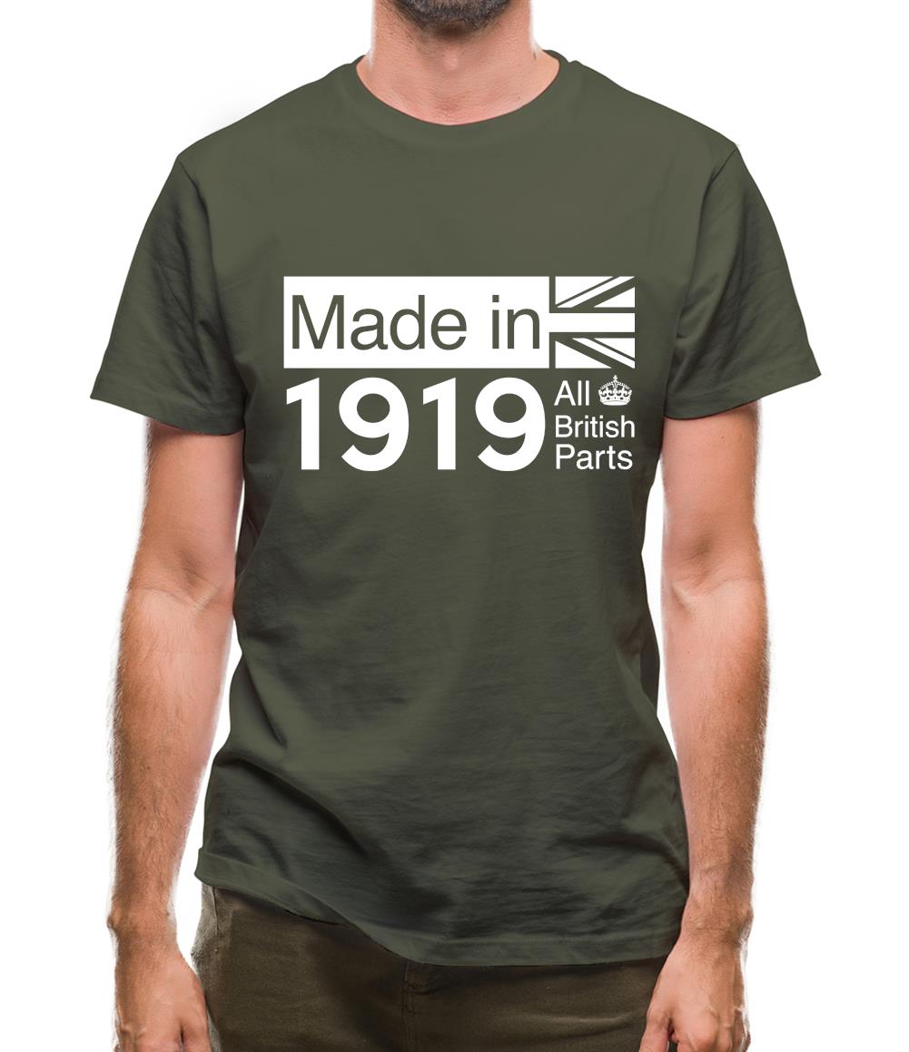 Made In 1919 All British Parts Crown Mens T-Shirt Made In 1919 All British Parts Crown Mens T-Shirt