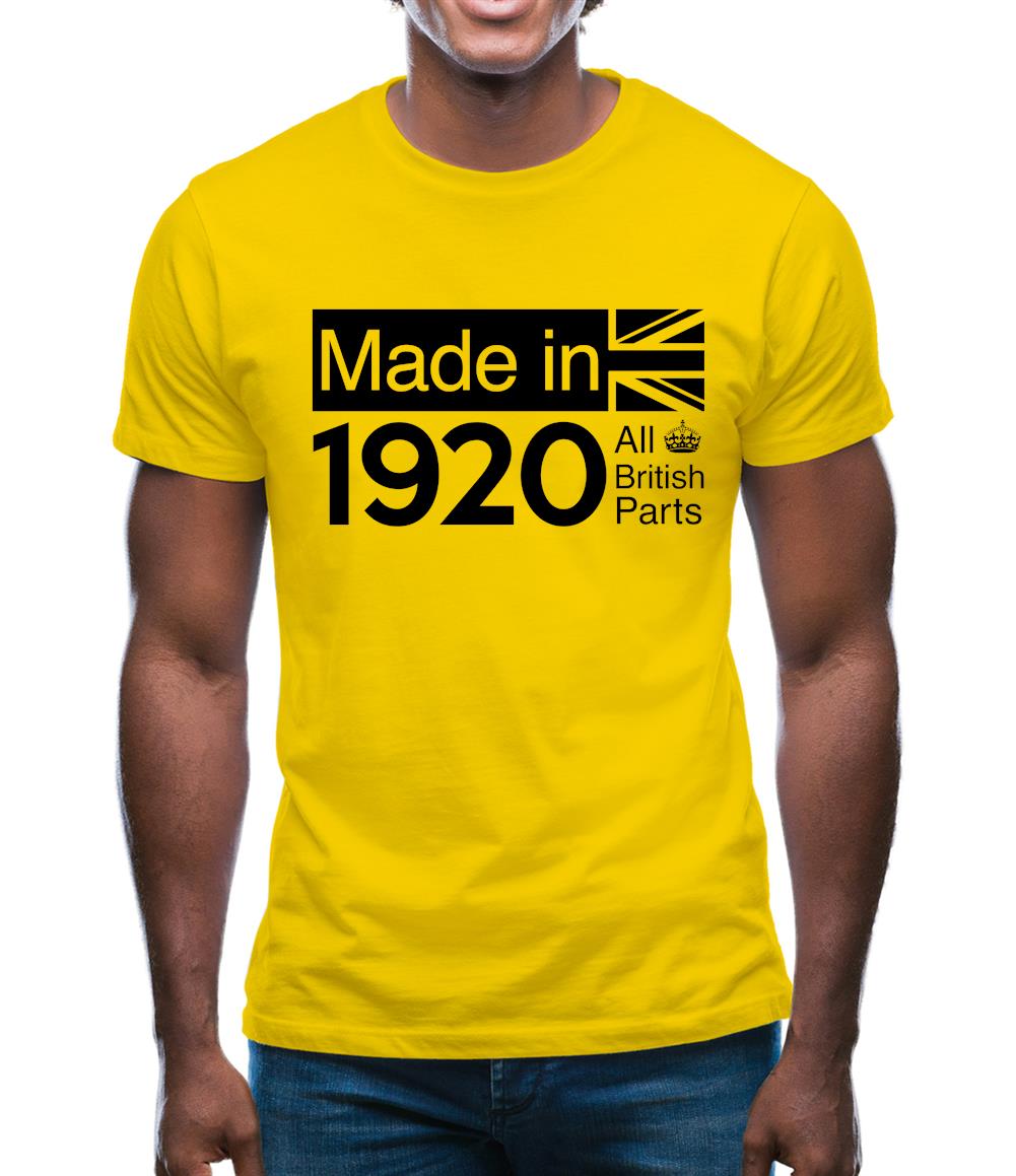 Made In 1920 All British Parts Crown Mens T-Shirt Made In 1920 All British Parts Crown Mens T-Shirt