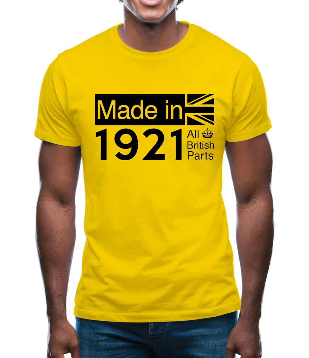 Made In 1921 All British Parts Crown Mens T-Shirt Made In 1921 All British Parts Crown Mens T-Shirt