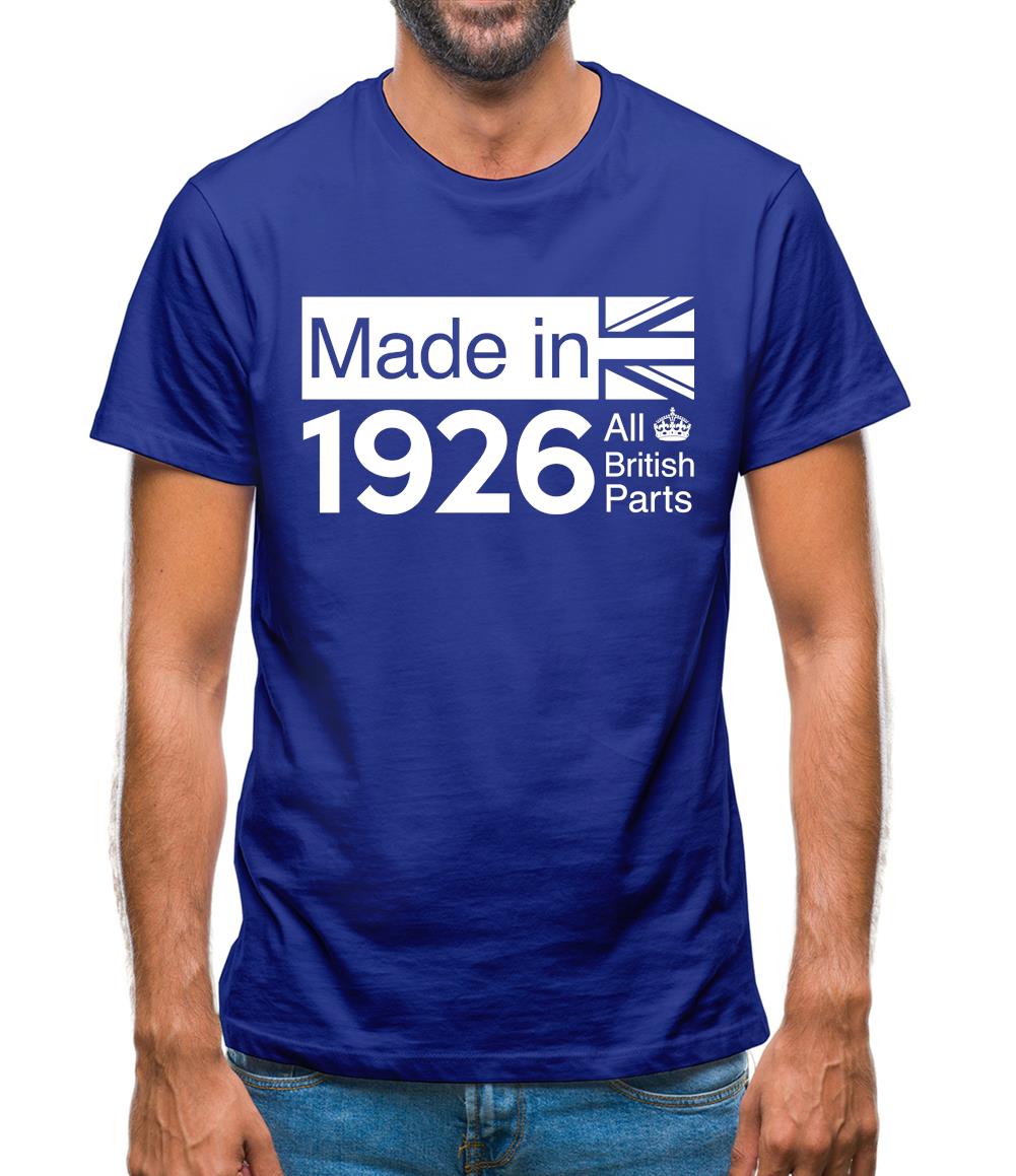 Made In 1926 All British Parts Crown Mens T-Shirt Made In 1926 All British Parts Crown Mens T-Shirt