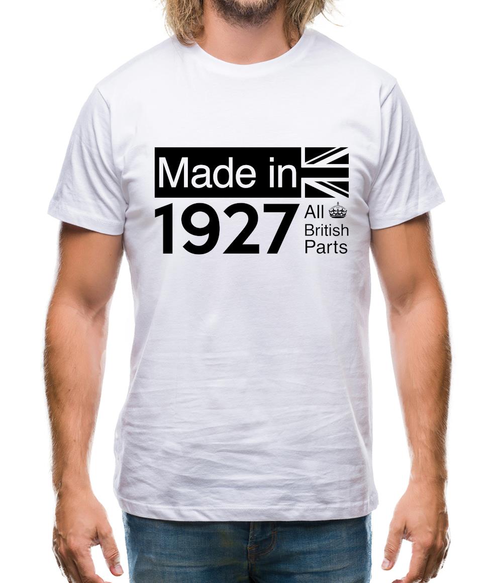 Made In 1927 All British Parts Crown Mens T-Shirt Made In 1927 All British Parts Crown Mens T-Shirt