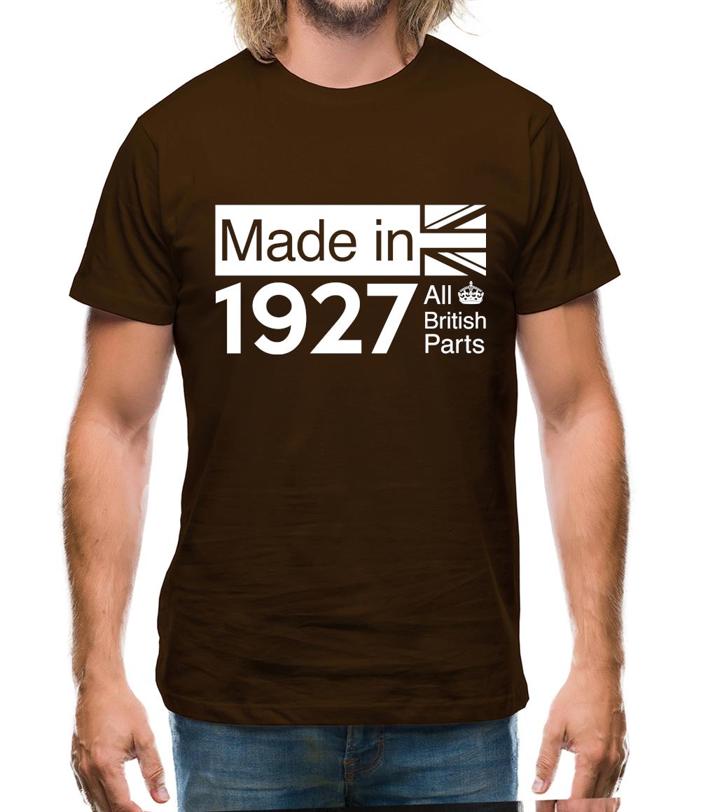 Made In 1927 All British Parts Crown Mens T-Shirt Made In 1927 All British Parts Crown Mens T-Shirt
