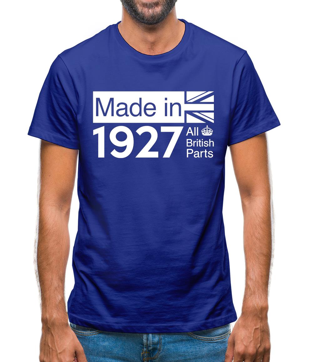 Made In 1927 All British Parts Crown Mens T-Shirt Made In 1927 All British Parts Crown Mens T-Shirt