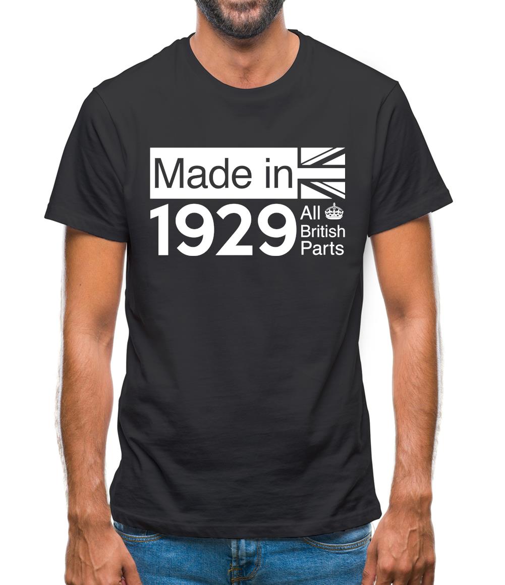 Made In 1929 All British Parts Crown Mens T-Shirt Made In 1929 All British Parts Crown Mens T-Shirt