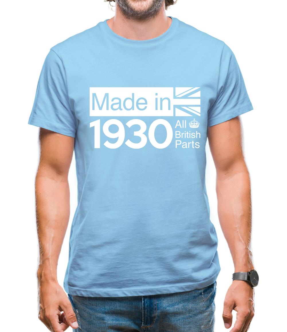 Made In 1930 All British Parts Crown Mens T-Shirt Made In 1930 All British Parts Crown Mens T-Shirt