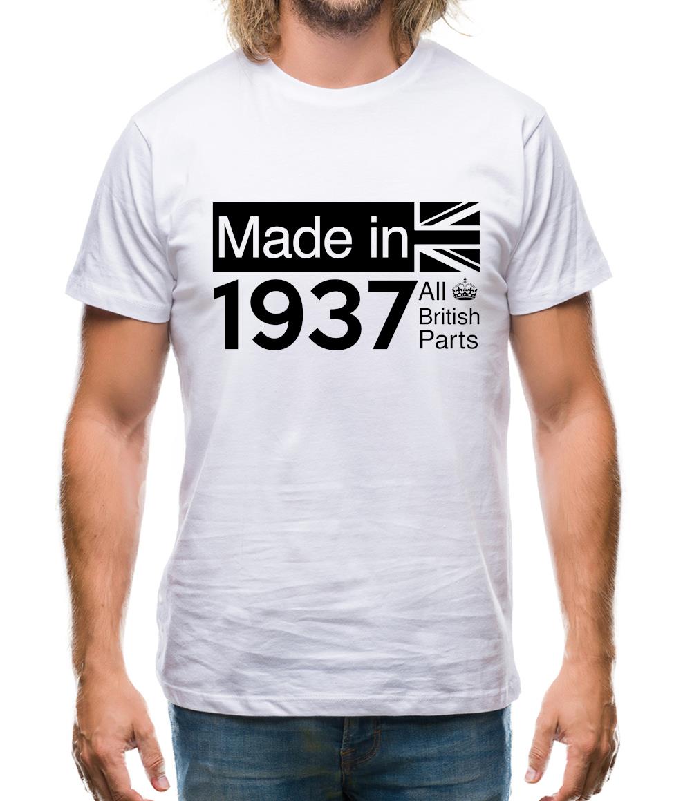 Made In 1937 All British Parts Crown Mens T-Shirt Made In 1937 All British Parts Crown Mens T-Shirt